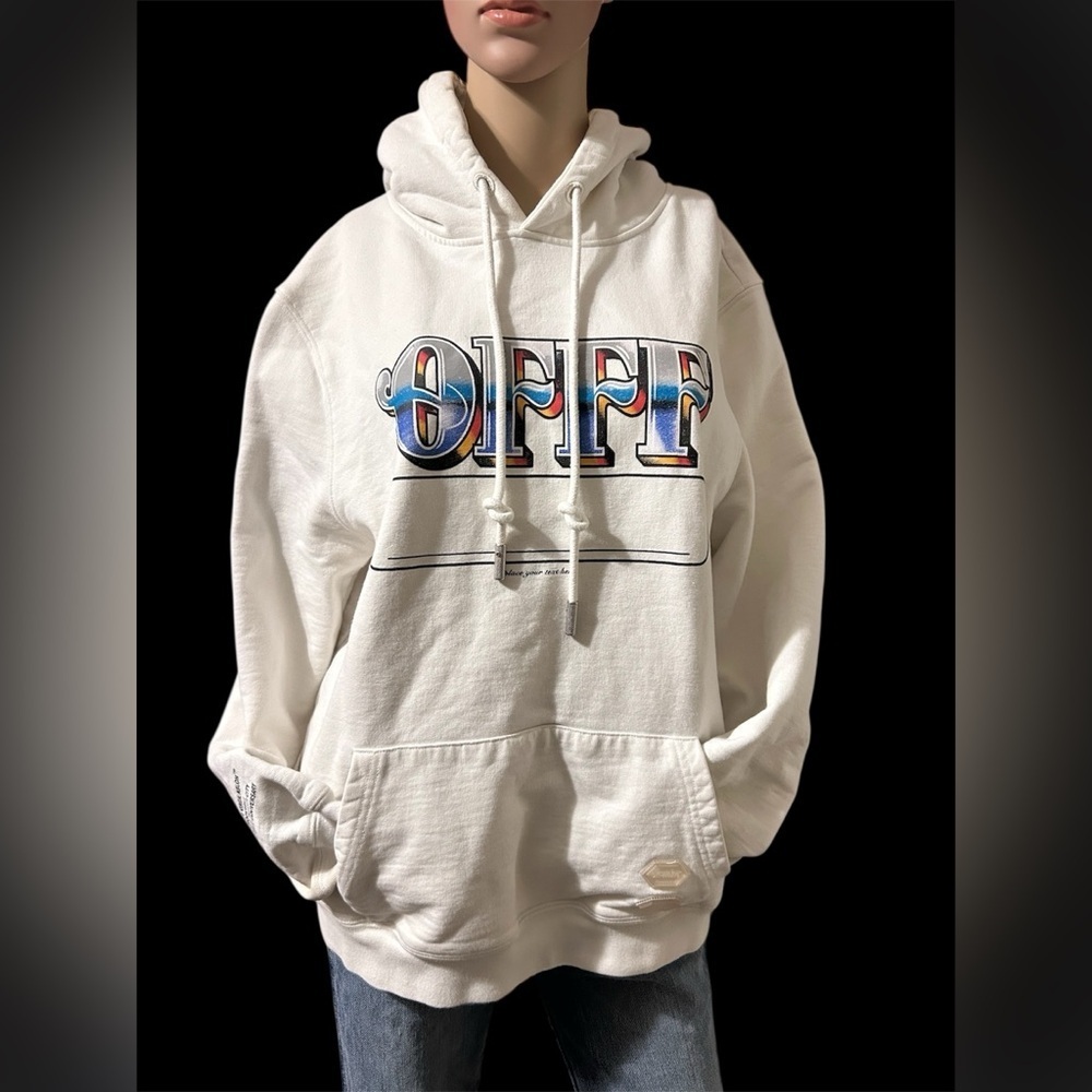 Off-White Manila 1st Anniversary Hoodie White Streetwear Logo Casual Luxe Size L